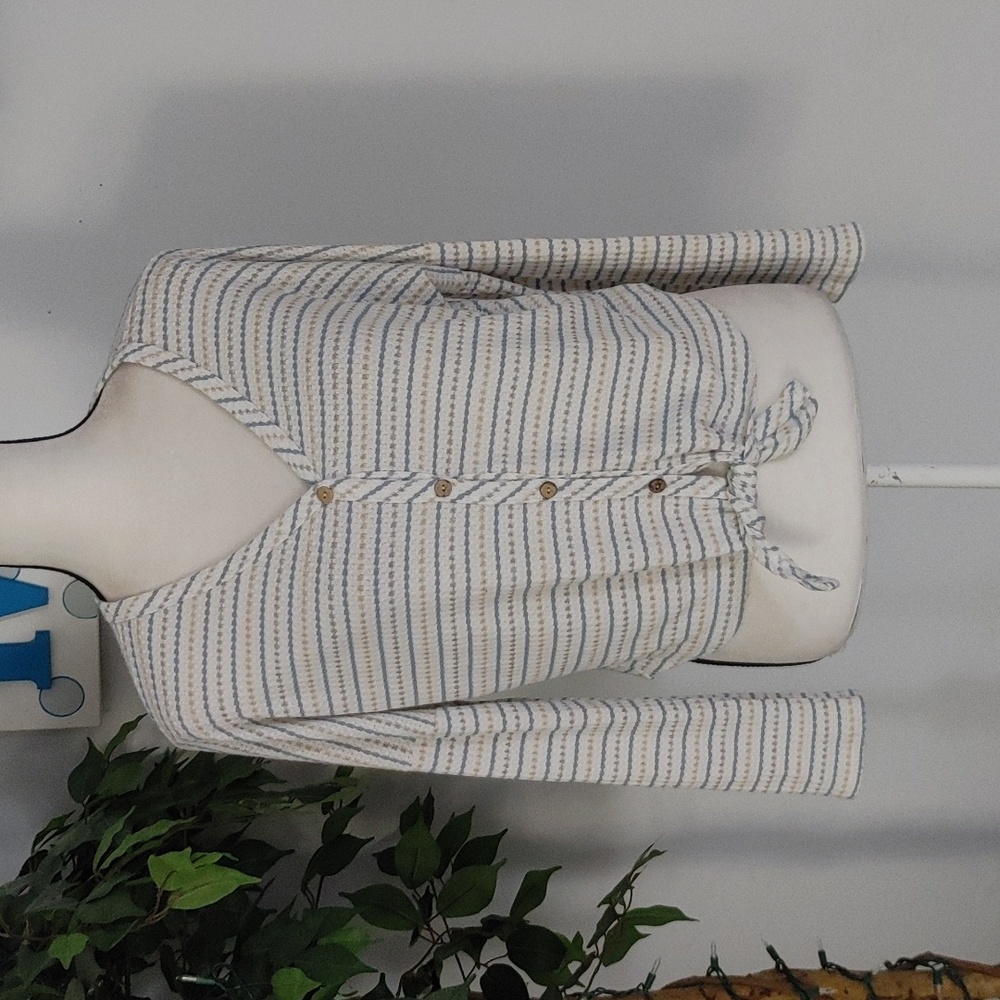 Paper Crane Tie Front Button Down M